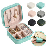 Porta Jóias Viagem Caixa Maleta Couro Com Zíper Anel Colar Caixa de Armazenamento Bolsa Bijuteria