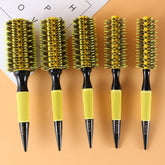 Kit 5 pcs escovas de cabelo profissional cabeleireiro de esmalte cerâmico Cerdas de javali e nylon