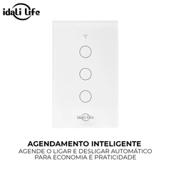 Interruptor Inteligente Smart Idali Life 3 Touch – Comando por App, Wi-Fi, Bivolt, à Prova d’Água e Resistente