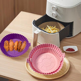 Kit 6 Formas Air Fryer Tamanhos Variados Silicone Antiaderente Micro-ondas Lavável com Alça