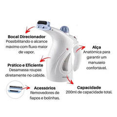 Passadeira 110v Vaporizador A Vapor De Roupas Tira Amasso Portátil 800w