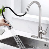 Torneira Monocomando Cozinha Extensor Ducha Regulável 2 Modos Quente/Fria De Bancada