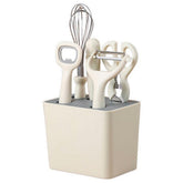 Kit de utensílios 6 Peças , descascador de frutas, faca, abridor de garrafas, tesoura, batedor de