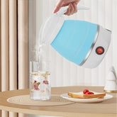 Chaleira Elétrica de Silicone e Aço Inoxidável Portátil Dobrável 600ml 110v Aquecimento Rápido Para