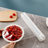 Suporte De Plástico Para Cozinha Embalador de Alimentos Cortador De Plástico Filme