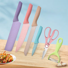 Conjunto de 6 Facas de Cozinha em Aço Inoxidável Versatilidade para Cada