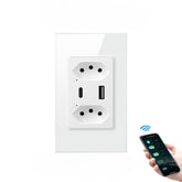 Tomada De Painel Interruptor Inteligente Wifi Com Soquete Tipo-C+USB