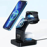 Carregador Sem Fio 5 Em 1 Para iPhone Apple Watch AirPods Estação de Carregamento Rápido