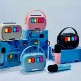 Mini Karaokê Bluetooth Com Microfone Sem Fio