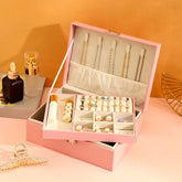 Porta Joias Maleta Organizador De Joias Grande Com 19 Compartimentos Multifuncional Feminino