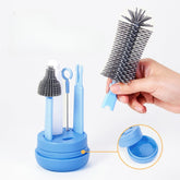 Escova Limpador de Garrafas Mamadeira de Viagem de Silicone E Suporte