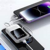 Carregador Portátil Com Cabo Embutido e Lanterna 10000mah Power