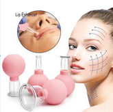 Kit4 Ventosa De Vidro Anticelulite Para Lifting Facial Massagem