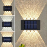 Luminária Solar Lâmpada De Parede Recarregável Com 10 Led Decoração De Área Externa Sem Gastar
