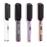 Escova Alisadora de Cabelos LED Multifuncional - Alisador Chapinha Bivolt Placas de Cerâmica PTC