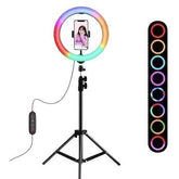 Ring Light Luz Colorida 10 Polegadas 26cm + Tripé 2.1m RGB
