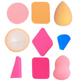 Kit 9 esponjas de maquiagem reutilizavel base pó compacto item de beleza feminino cor aleatória