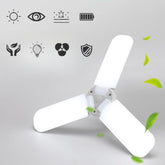 Lâmpada Led Pétalas Hélice Multifuncional Dobrável Luminária Fan Blade de 3 Folhas 2X1 45W