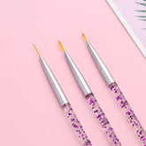 Kit 3 Pincéis Ultra Fino Francesinha Decoração Manicure