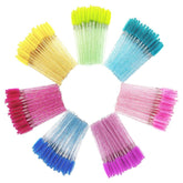 Pincel de pestana de cristal descartável 50 unidades aplicador de pestanas para cílios pincel de maquiagem