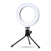 Ring Light Iluminador Selfie Makeup + Tripé De Mesa Luz Led 6 polegadas para Maquiador Youtuber