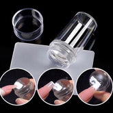 Carimbo de Unha Transparente com Ponta de Silicone