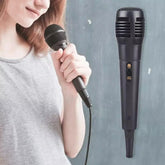 Microfone Dinâmico Profissional Palestras Com Fio Cabo P10 Chave Botão Mic On/Off Karaokê