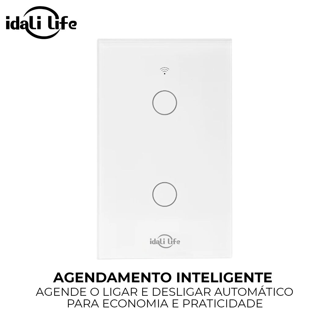 Interruptor Inteligente Smart Idali Life 2 Touch – Comando por App, Wi-Fi, Bivolt, à Prova d’Água e Resistente