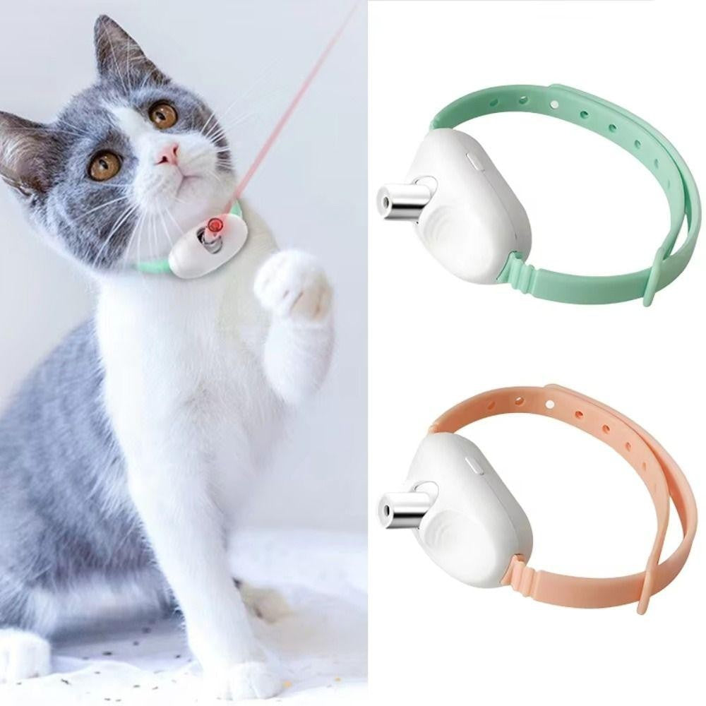 Brinquedo Laser Para Gatos Animais De Estimação USB Coleira De Gato LED Com Luz Brinquedos