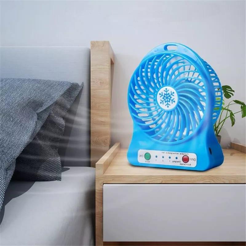 Mini Ventilador Recarregável Usb Portátil Com 3 Velocidades